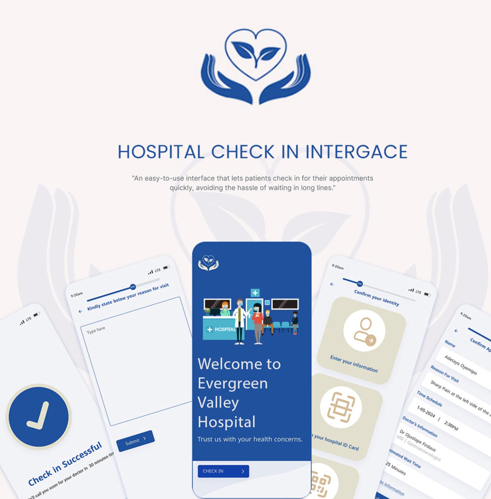 Mobile application for hospital check-in